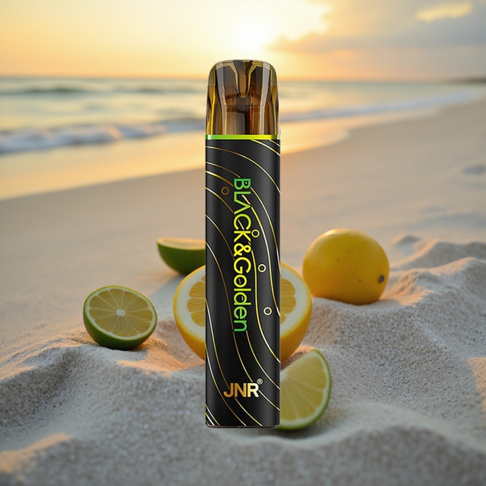 JNR Black&Golden 800 Pūfu Vienreizējās lietošanas vape Citrons & Laims, 550mAh, 2ml, TPD, Nikotīns 2%