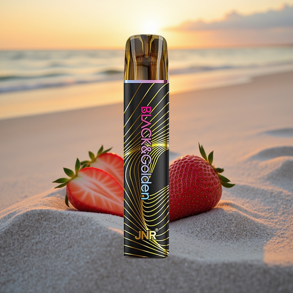 JNR Black&Golden 800 Puffs Vienreizējās lietošanas vape (550mAh, 2ml, TPD) Zemeņu Ledus