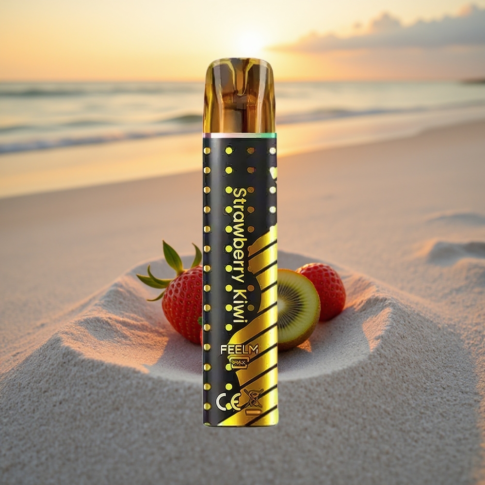 JNR Black&Golden 800 Puffs Vienreizējās lietošanas vape Zemeņu Kiwi 550mAh 2ml TPD 2%