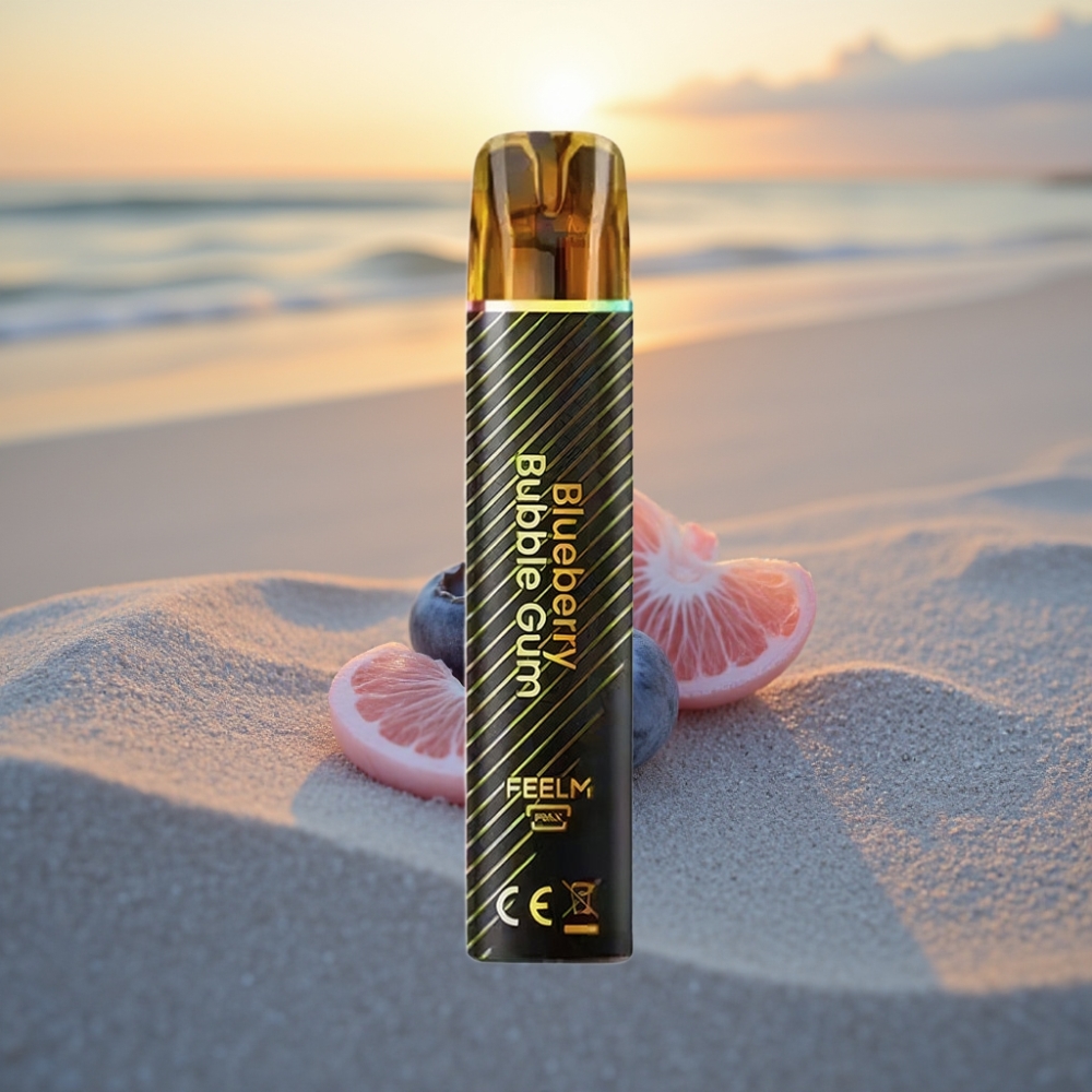 JNR Black&Golden 800 Puffs Vienreizējās lietošanas vape Zilā Šampanieša Bubble Gum, 550mAh, 2ml, TPD, Nikotīns 2%