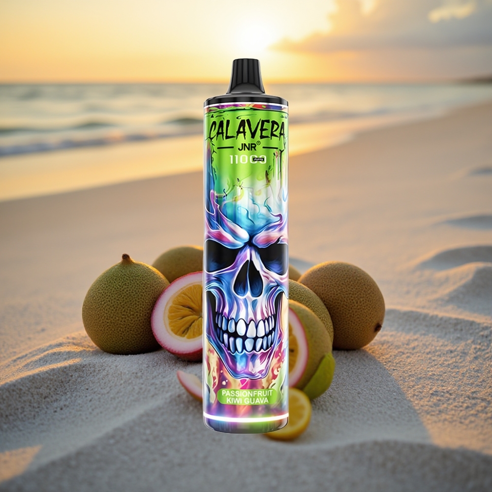 JNR Calavera 11000 Puffs Vienreizējās lietošanas vape Marakuķu Kivi Guava, Type-C, 850mAh, 21ml, 1.0ohm