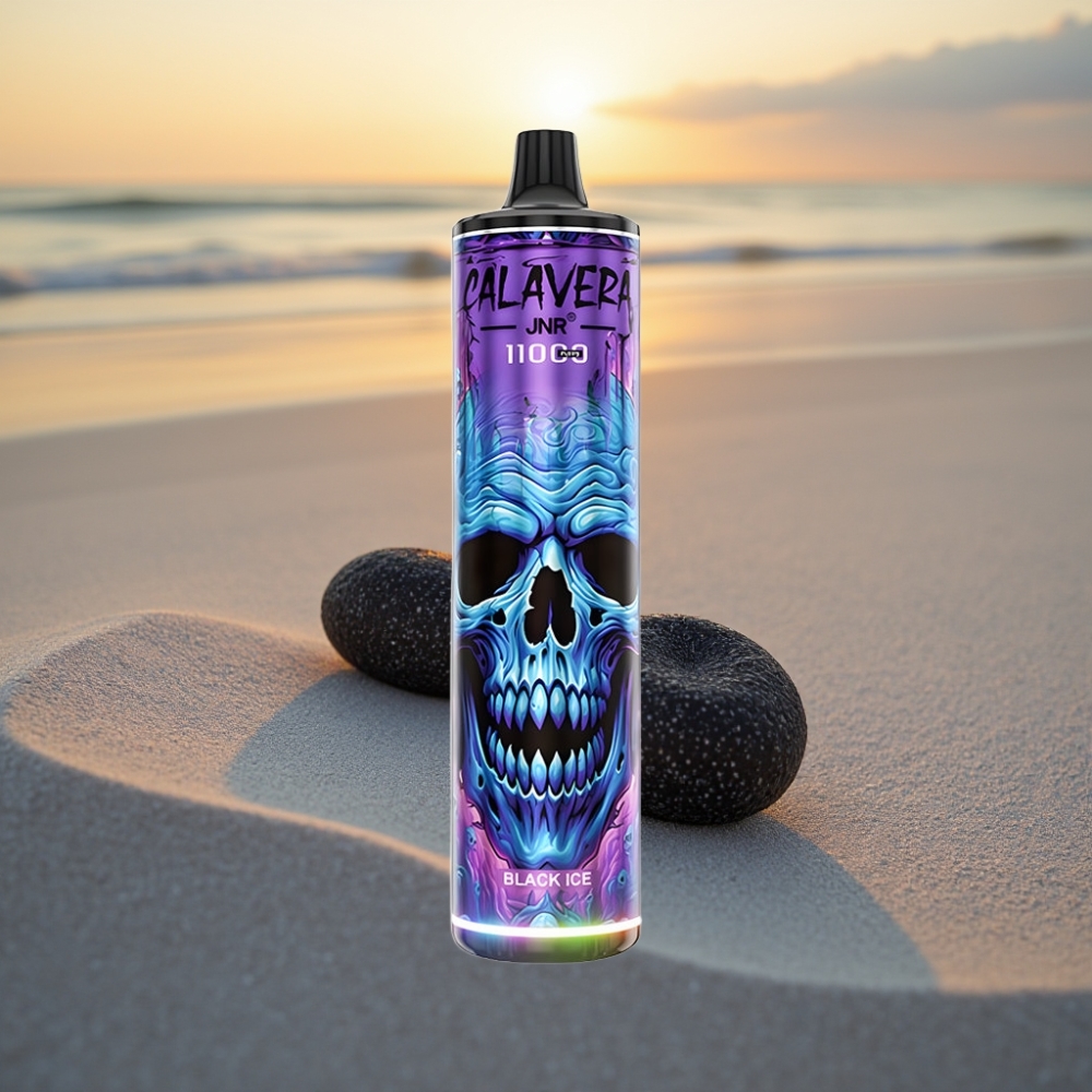 JNR Calavera 11000 Puffs Vienreizējās lietošanas vape Melnā Ledus ar Type-C, 850mAh, 21ml, 1.0ohm