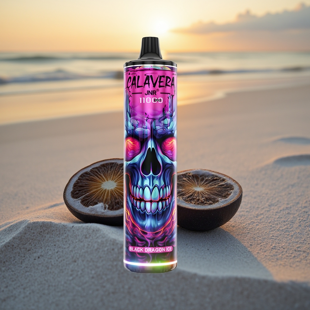 JNR Calavera 11000 Puffs Vienreizējās lietošanas vape Melnais Pūķa Ledus ar Type-C, 850mAh, 21ml, 1.0ohm