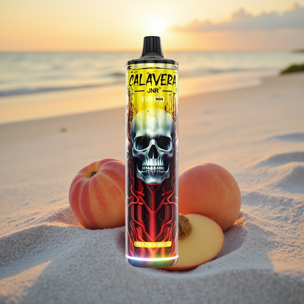 JNR Calavera 11000 Puffs Vienreizējās lietošanas vape Persiku Mango, Type-C, 850mAh, 21ml