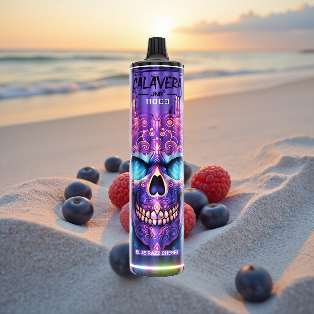 JNR Calavera 11000 Puffs Vienreizējās lietošanas vape Zilā Aveņu Ķiršu garša, Type-C, 850mAh, 21ml