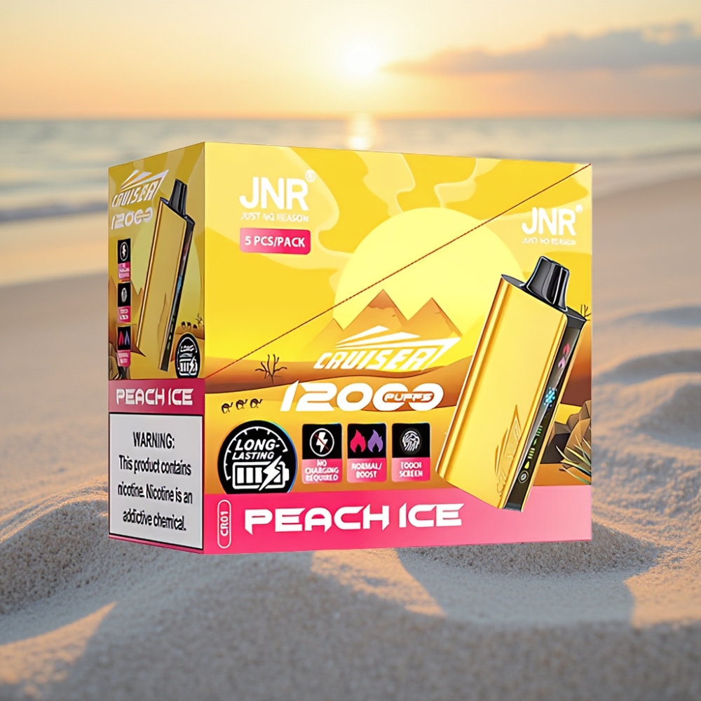 JNR Cruiser 12000 Puffu Bezmaksas Vienreizējās lietošanas vape Persiku Ledus, 3500 mAh, 50mg/mL
