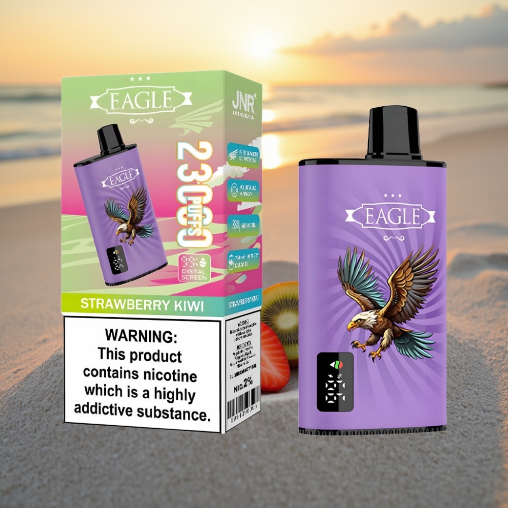 JNR EAGLE Smart 23000 Puffs Digitālais Vienreizējās lietošanas vape ar Zemeņu-Kivi, 1.0ohm, 750mAh, Type-C