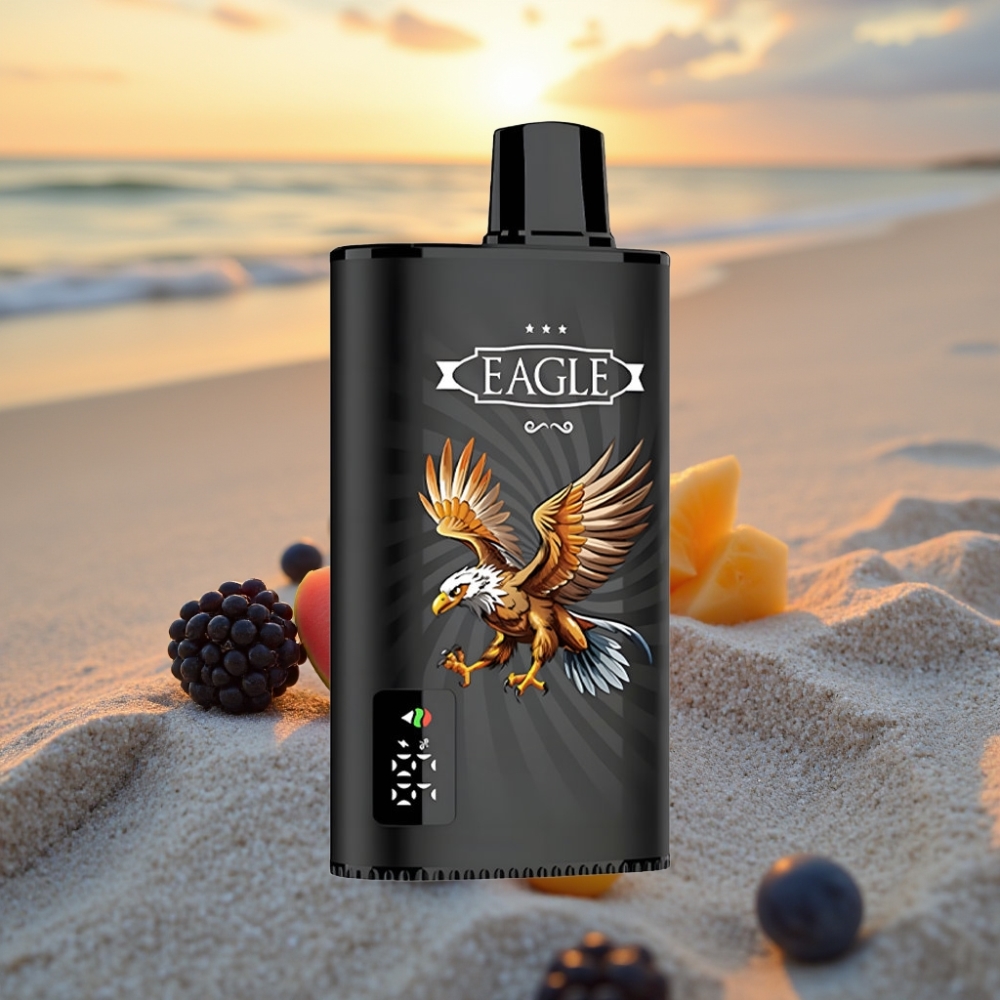 JNR EAGLE Smart 23000 Puffs Vienreizējās lietošanas vape Digitālais Displejs 1,0ohm Coil 25ml Melnā Upene Mango Ledus