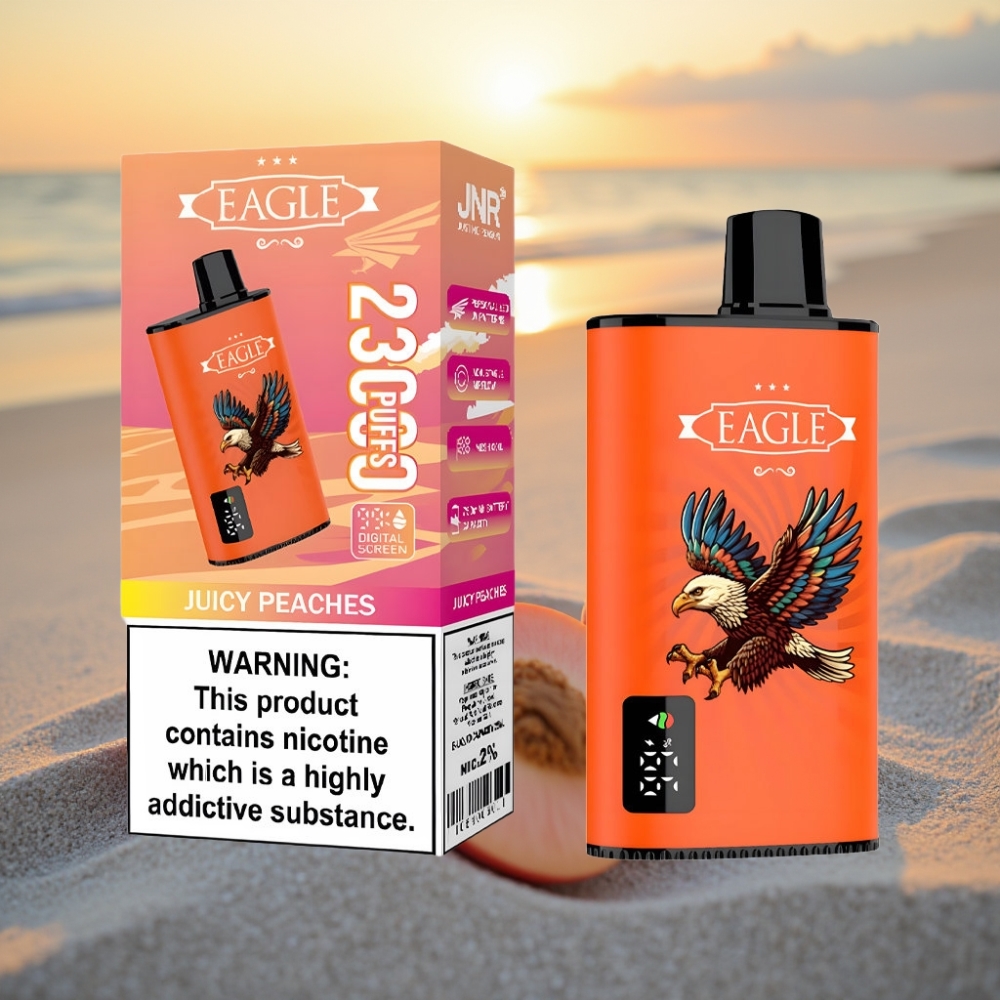 JNR EAGLE Smart 23000 Puffs Vienreizējās lietošanas vape Digitālais Displejs 1.0ohm Coil Gaissroze 750mAh Sulu Pīles