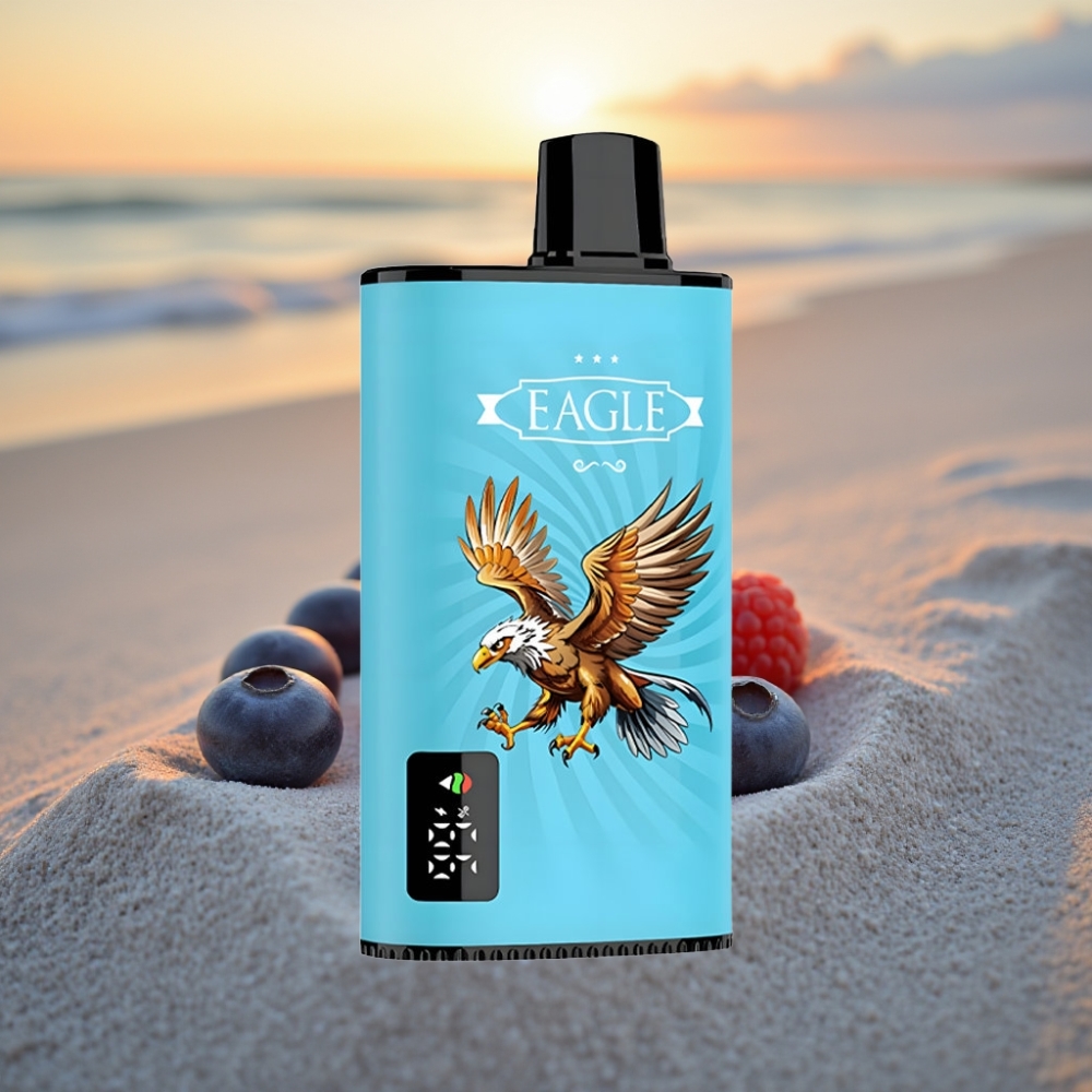 JNR EAGLE Smart 23000 Puffs Vienreizējās lietošanas vape Digitālais Ekrāns, 1.0ohm Sietspole, Adjustable Airflow, Zilāogu Skābā Avenes Garša