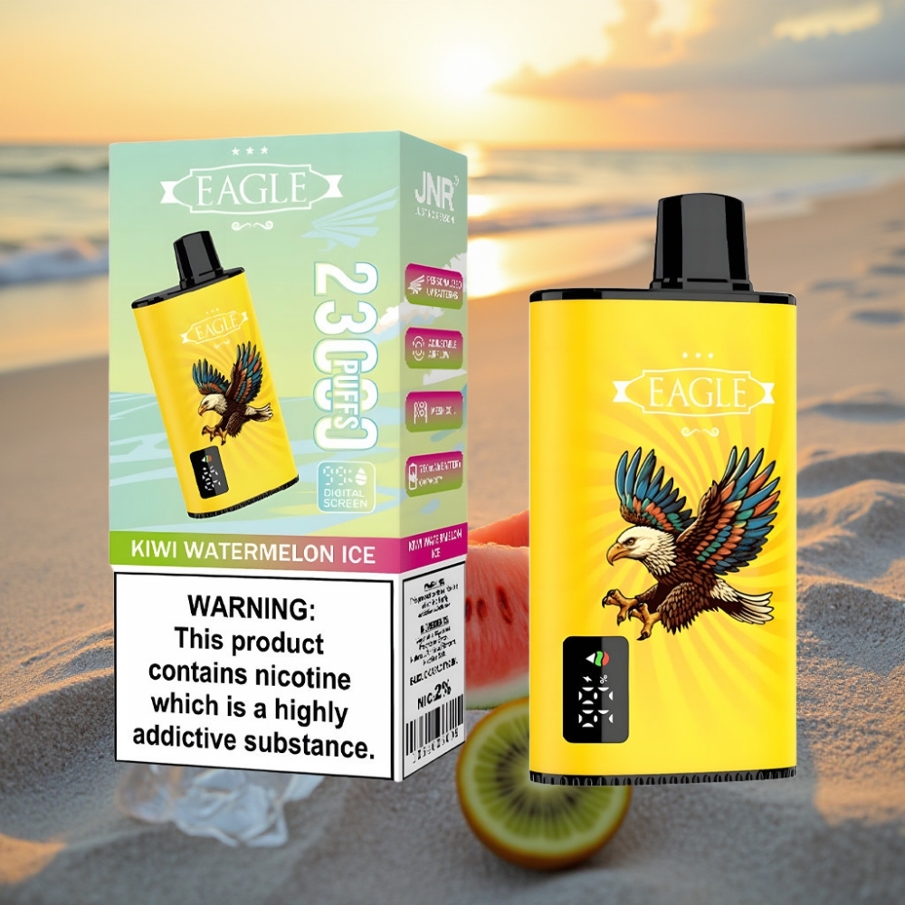 JNR EAGLE Smart 23000 Puffs Vienreizējās lietošanas vape Digitālais ekrāns 1.0ohm Mesh Coil Kivi Arbūzs Ledus