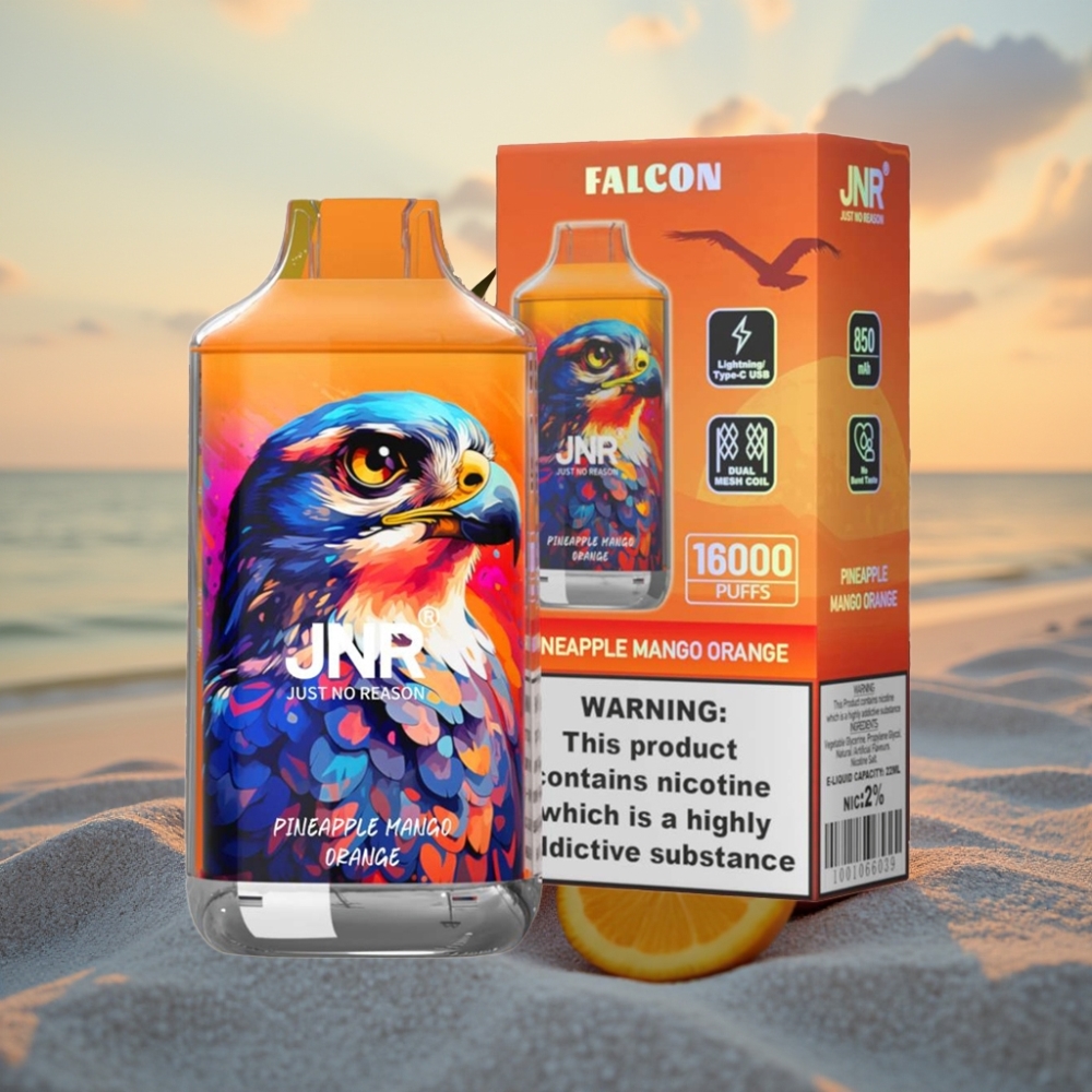 JNR Falcon 16000 Puffs Vienreizējās lietošanas vape Ananāsu Mango Apelsīns (850mAh, 22ml, Dual Mesh Coil)