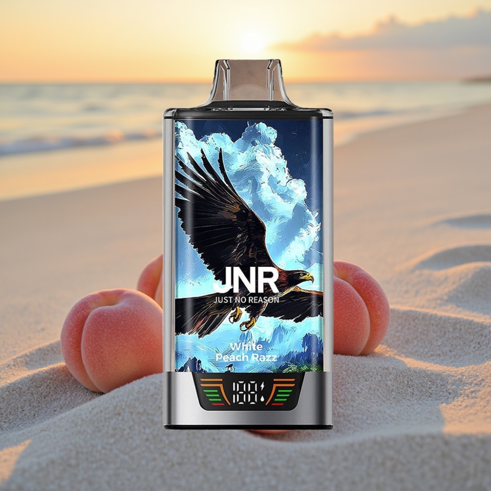 JNR Falcon Pro 28000 Vienreizējās lietošanas vape Baltā Persiku Rācenes, 30ml, 950mAh, 5% Nikotīns