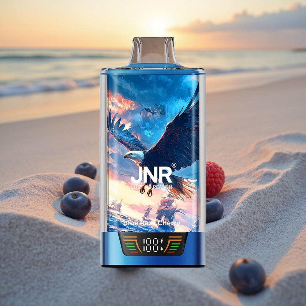 JNR Falcon Pro 28000 Vienreizējās lietošanas vape Zilā Aveņu Ķiršeja, 30ml, 5% Nikotīns, USB-C