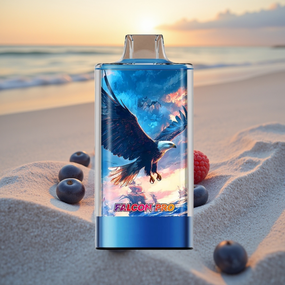 JNR Falcon Pro 28000 Vienreizējās lietošanas vape Zilā Aveņu Ķiršeja, 30ml, 5% Nikotīns, USB-C