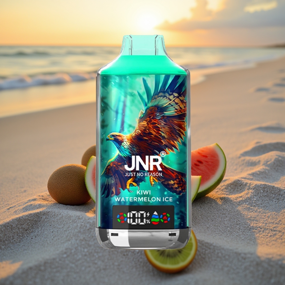 JNR Falcon X 18000 Puffs Vienreizējās lietošanas vape Arbūza-Kivi Ledus, 24ml, 750mAh, Type-C