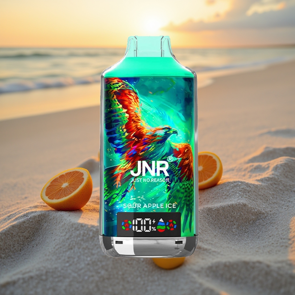 JNR Falcon X 18000 Puffs Vienreizējās lietošanas vape Skābo Ābeļu Ledus ar 750mAh, 24ml, Type-C
