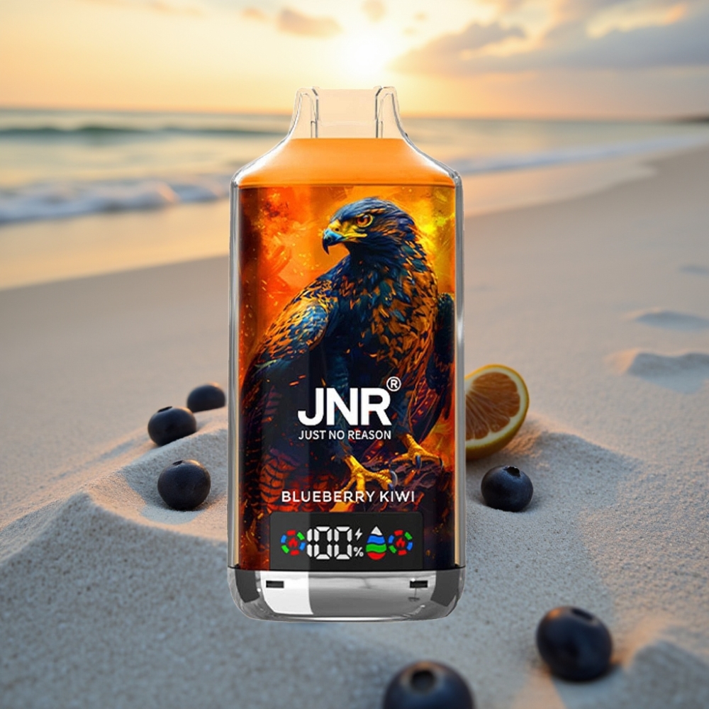 JNR Falcon X 18000 Puffs Vienreizējās lietošanas vape Zilā Ķīveņa (750mAh, 24ml, Type-C, Digitālais displejs)