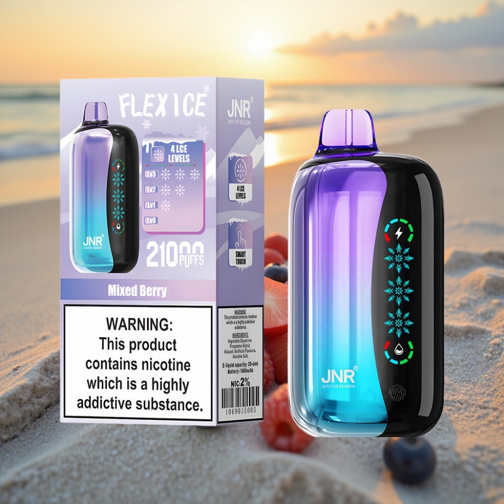 JNR Flex Ice 21000 Puffs Vienreizējās lietošanas vape Jaukās Ogles: Ledus Regulējams, 26ml, 1000mAh