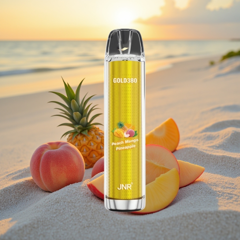 JNR Gold380 6000 Puffs Vienreizējās lietošanas vape Persiku Mango Ananāsu 13ml 1500mAh