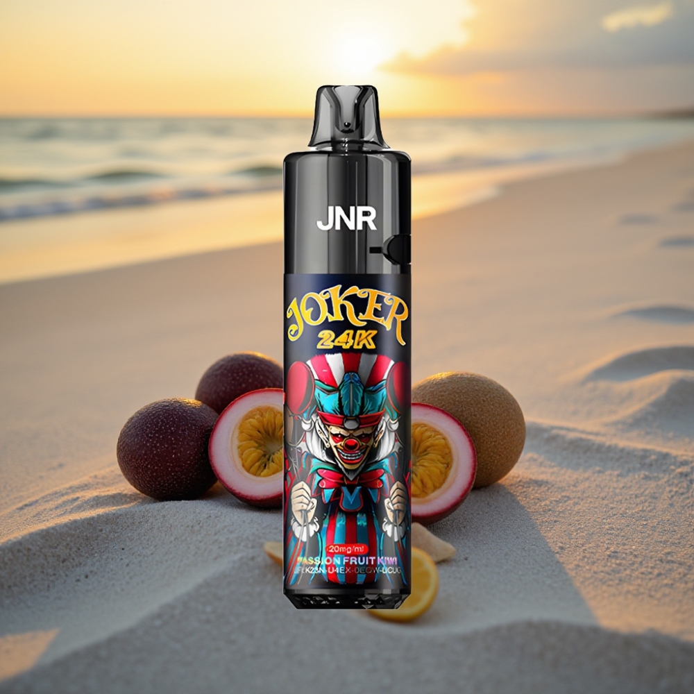 JNR Joker 24K Puffs Refillable Vienreizējās lietošanas vape Maraugu Kivi, 800mAh, 2% nikotīns