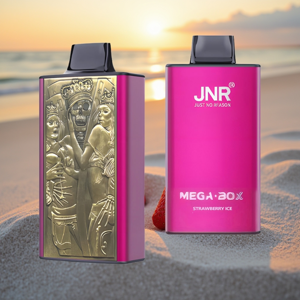 JNR Mega Box 25000 Pūfu Vienreizējās lietošanas vape Zemeņu Ledus; 30ml, 850mAh, Type-C