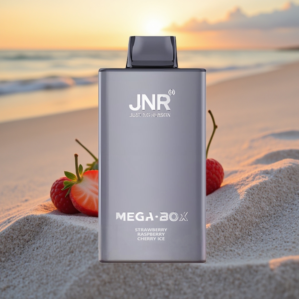 JNR Mega Box 25000 Pūšu Vienreizējās lietošanas vape Zemeņu Aveņu Ķiršu Ledus, 30ml, 850mAh, 2% Nikotīna