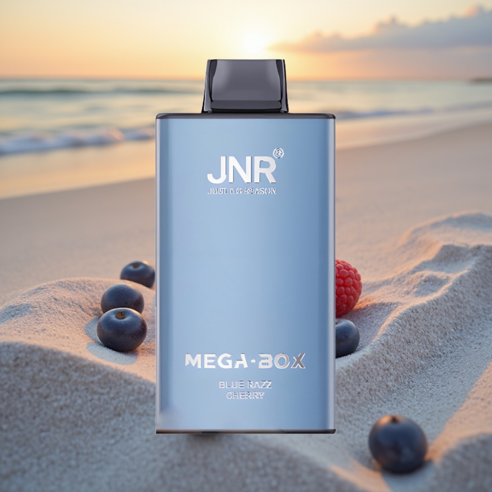 JNR Mega Box 25000 Puffs Vienreizējās lietošanas vape Zilā Aveņu Ķirše, 30ml, 850mAh, Type-C
