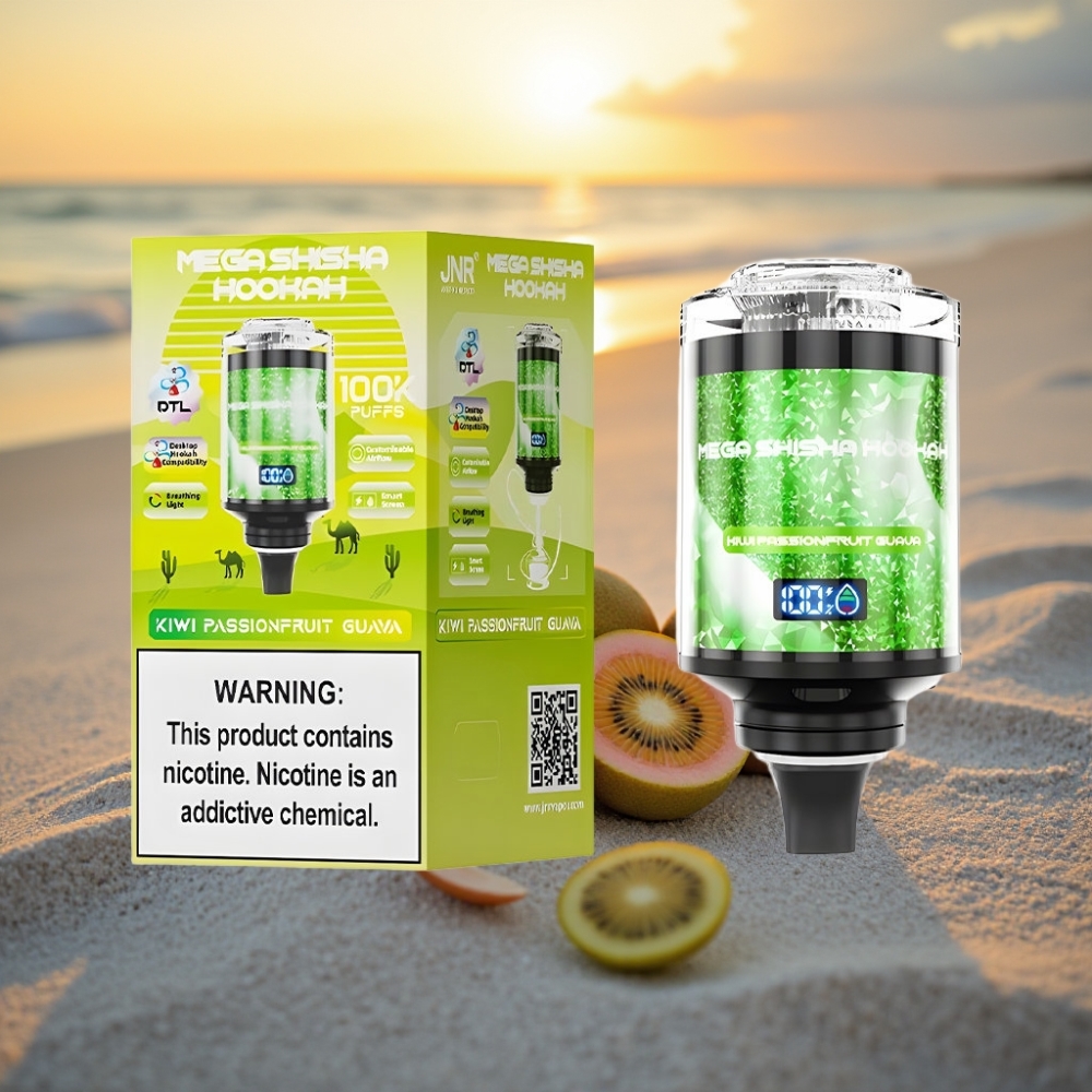 JNR Mega Shisha Hookah 100K Galda Komp. Kivi Marakuaja Guava
