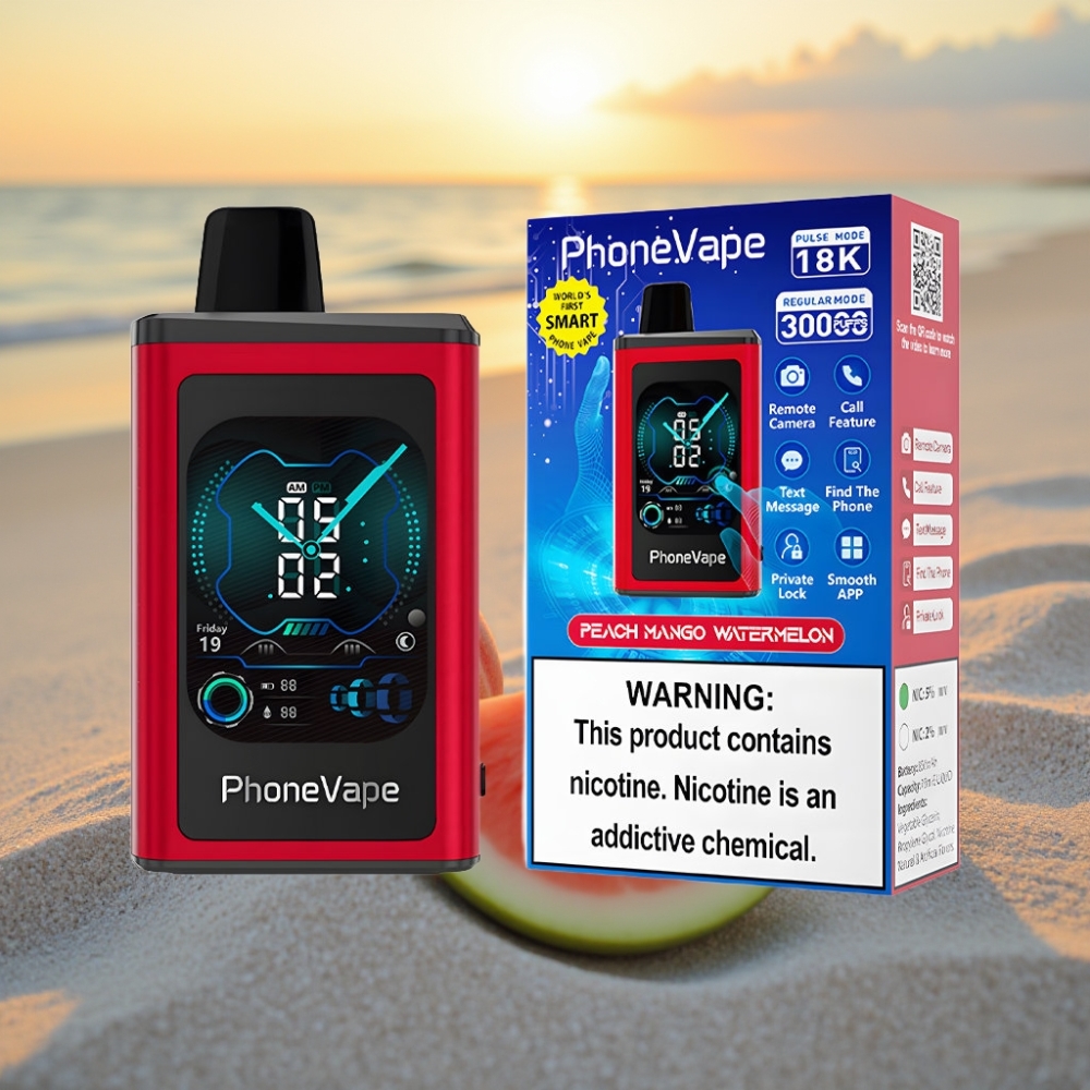 JNR PhoneVape 30000 pievilkumi Vienreizējās lietošanas vape Persiku Mango Arbūzu, 850mAh, Type-C, Turbo, Apps