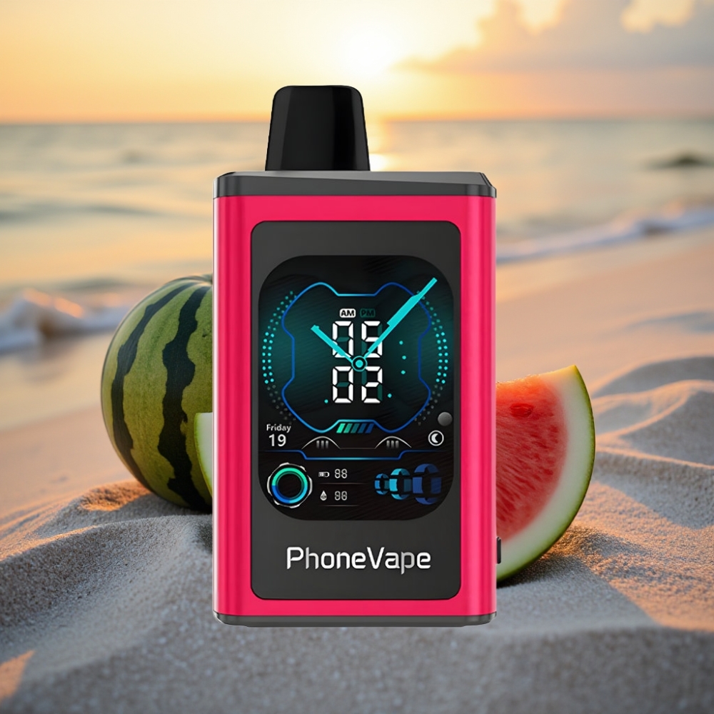 JNR PhoneVape 30000 puffs Vienreizējās lietošanas vape Arbūza Ledus ar 850mAh bateriju, Turbo režīms, pielāgojams gaisa plūsma, lietotne