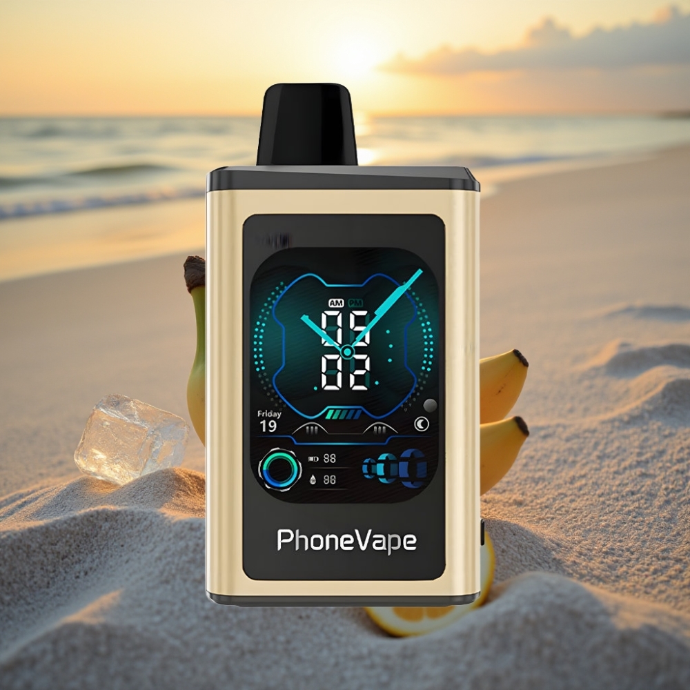 JNR PhoneVape 30000 puffs Vienreizējās lietošanas vape Banānu Ledus, 850mAh, Type-C, Turbo, Apps