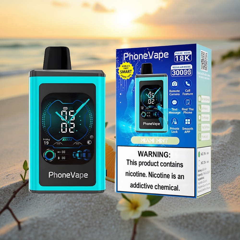 JNR PhoneVape 30000 puffs Vienreizējās lietošanas vape Masaļas Mētra, 850mAh, Type-C, Turbo, Apps