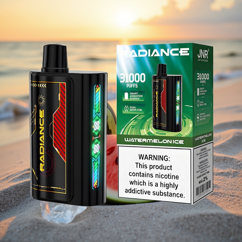 JNR Radiance 31000 Puffs Vienreizējās lietošanas vape ARBŪZA LEDUS, 28ml, 950mAh, Type-C