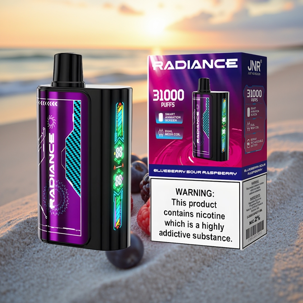 JNR Radiance 31000 Puffs Vienreizējās lietošanas vape ZILĀ OKEĀNA SKĀBĀ AVEŅU GARŠA, 28ml, 950mAh, Type-C