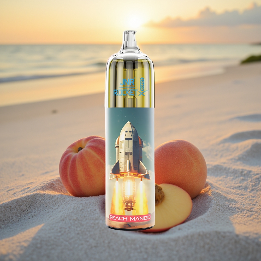 JNR Rocket-X 12400 Pūšu Vienreizējās lietošanas vape Persiku Mango, 25ml, 850mAh, RGB, Type-C