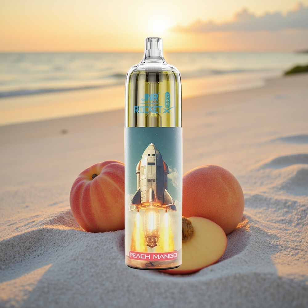 JNR Rocket-X 12400 Pūšu Vienreizējās lietošanas vape Persiku Mango, 25ml, 850mAh, RGB, Type-C