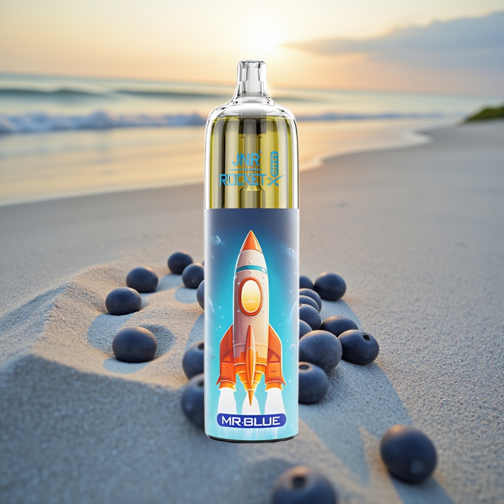JNR Rocket-X 12400 Puffs Izmērāma Gaisa Plūsma, RGB Gaismas, 25ml eŠķidrums, Mr. Blue (Zils)