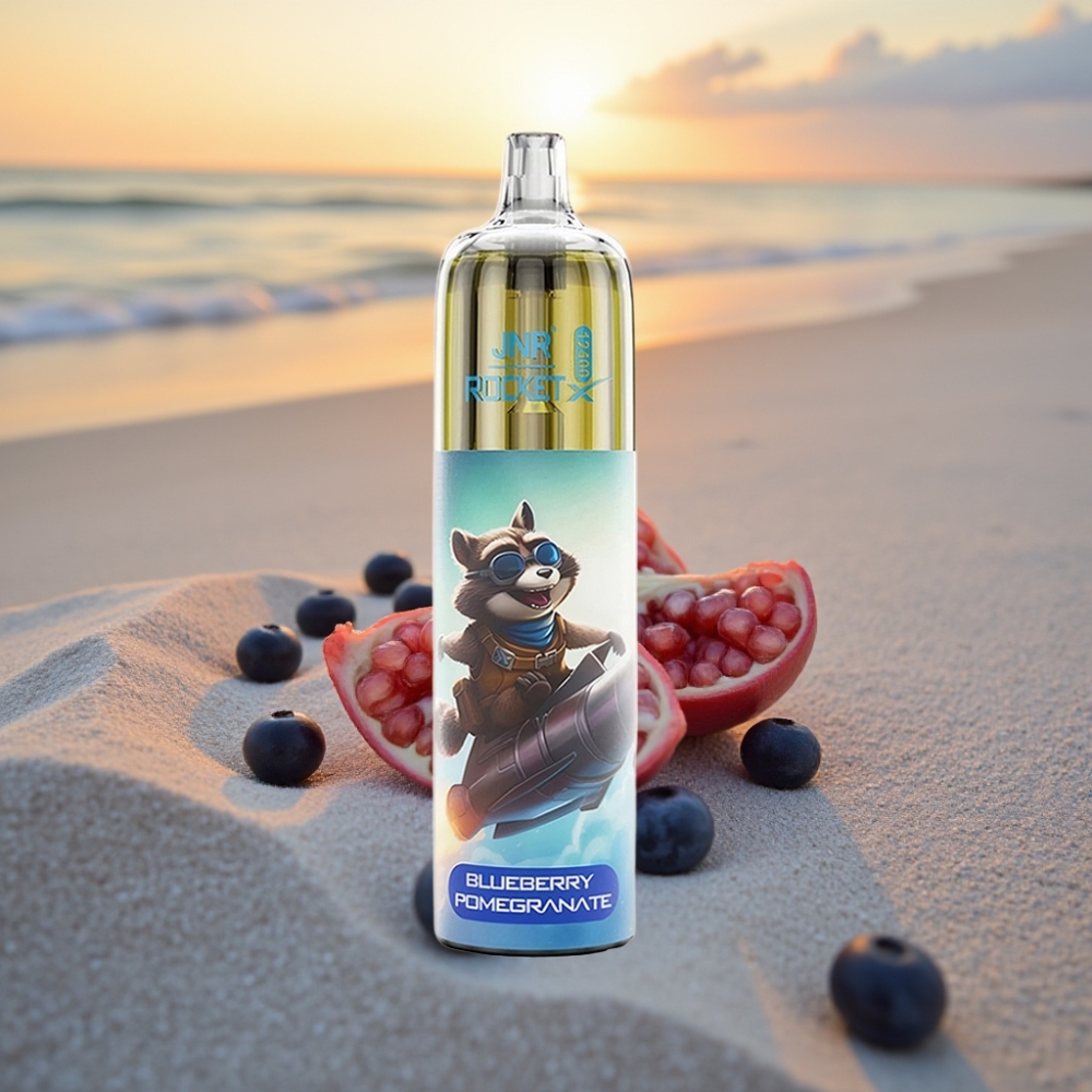 JNR Rocket-X 12400 Puffs Vienreizējās lietošanas vape Krāšņu Gaismu, 25ml Šķidruma, Veida-C Uzlāde, Mellenes Granāta