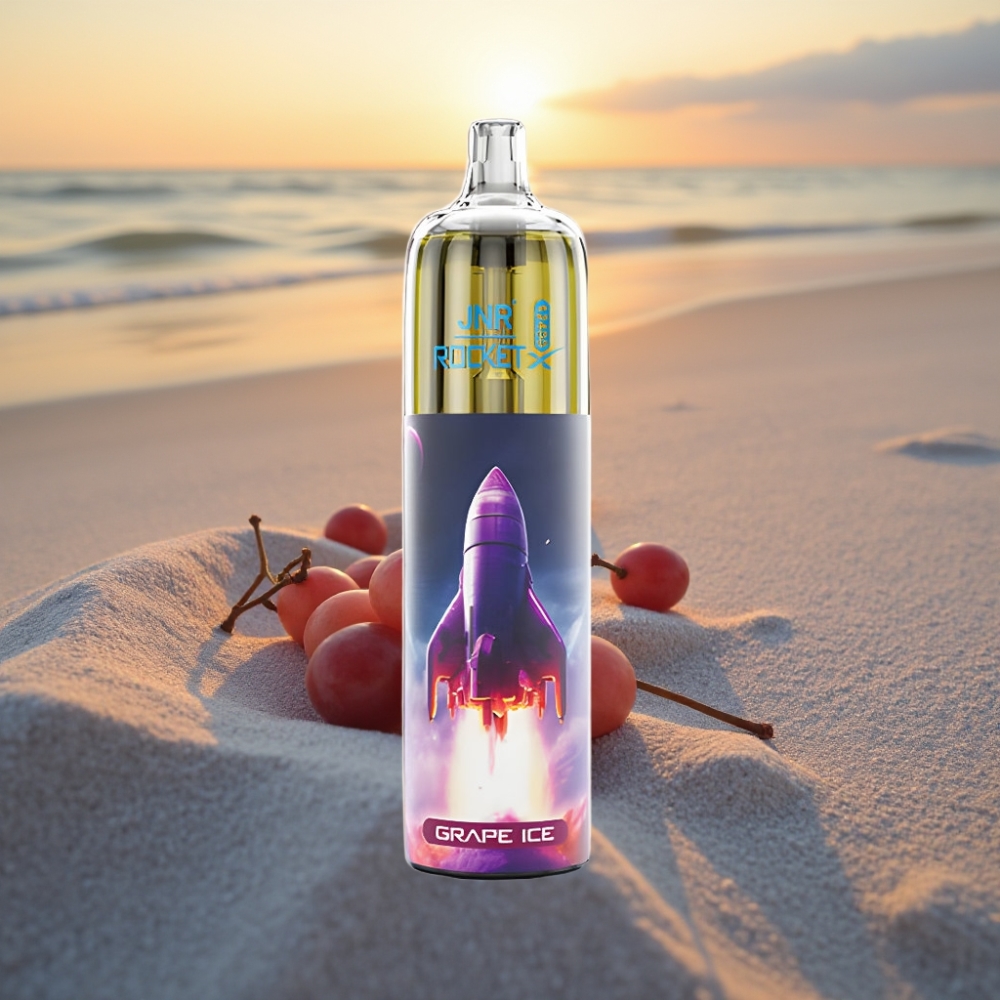 JNR Rocket-X 12400 Puffs Vienreizējās lietošanas vape – Vīnogu Ledus, 1.2Ω, RGB, 850mAh, 25ml