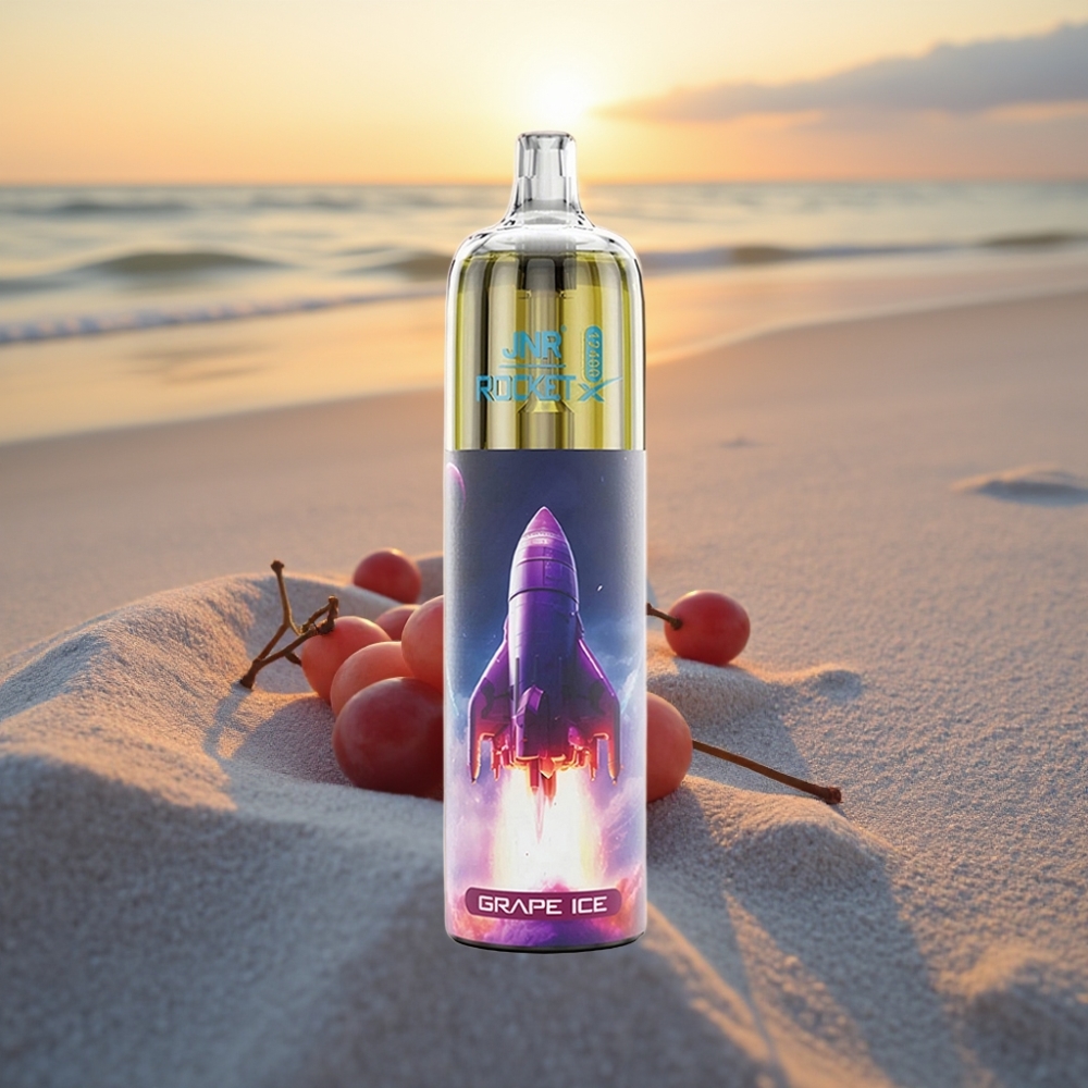 JNR Rocket-X 12400 Puffs Vienreizējās lietošanas vape – Vīnogu Ledus, 1.2Ω, RGB, 850mAh, 25ml
