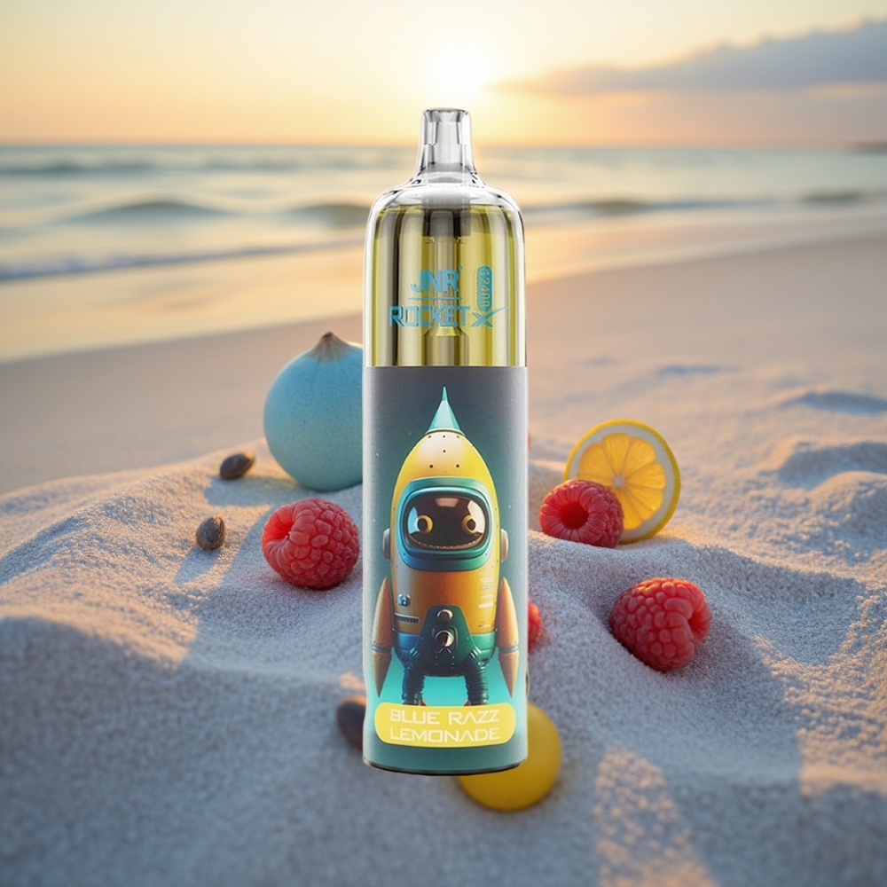 JNR Rocket-X 12400 Puffs Vienreizējās lietošanas vape Zilā Aveņu Limonāde, Adjustable Airflow, RGB, 1.2ohm, 850mAh, 25ml, Type-C