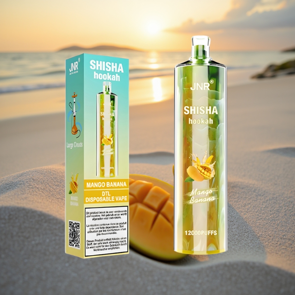 JNR Shisha Hookah 12000 Puffs Vienreizējās lietošanas vape Mango Banāns 750mAh Type-C
