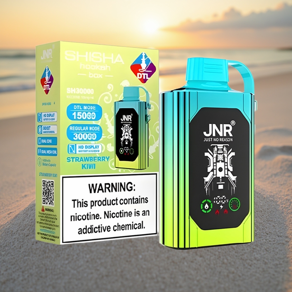 JNR Shisha Hookah Box 20500 Puffs HD Displejs 1000mAh Type-C Zemeņu Kivi