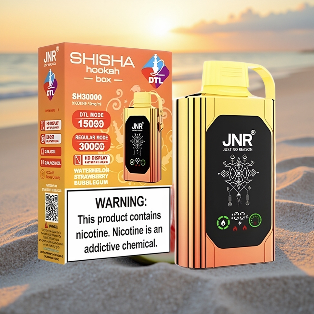 JNR Shisha Hookah Box 20500 Puffs Vienreizējās lietošanas vape Arbūzs Zemeņu Bubblegum HD displejs 1000mAh 25ml Dual Mesh Coil Type-C