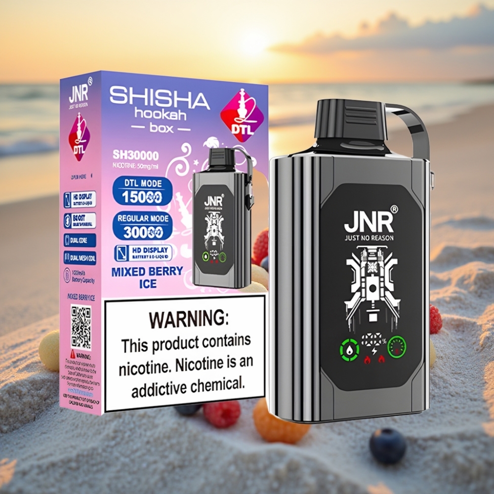 JNR Shisha Hookah Box 20500 Puffs Vienreizējās lietošanas vape Jauktu Ogulu Ledus, HD displejs, 1000mAh, 25ml, Type-C, Dual Mesh Coil