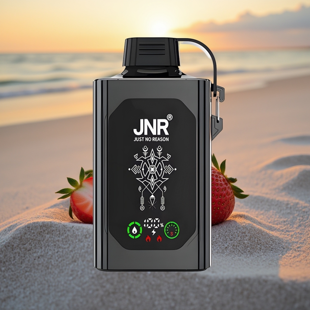 JNR Shisha Hookah Box 20500 Puffs Vienreizējās lietošanas vape Zemeņu Ledus (HD displejs, 1000mAh, 25ml, Type-C, Dual Mesh Coil)
