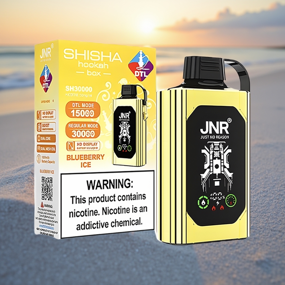 JNR Shisha Hookah Box 20500 Puffs Vienreizējās lietošanas vape Zemenes Ledus HD displejs 1000mAh 25ml Dual Mesh Coil Type-C 0%,2%,5%