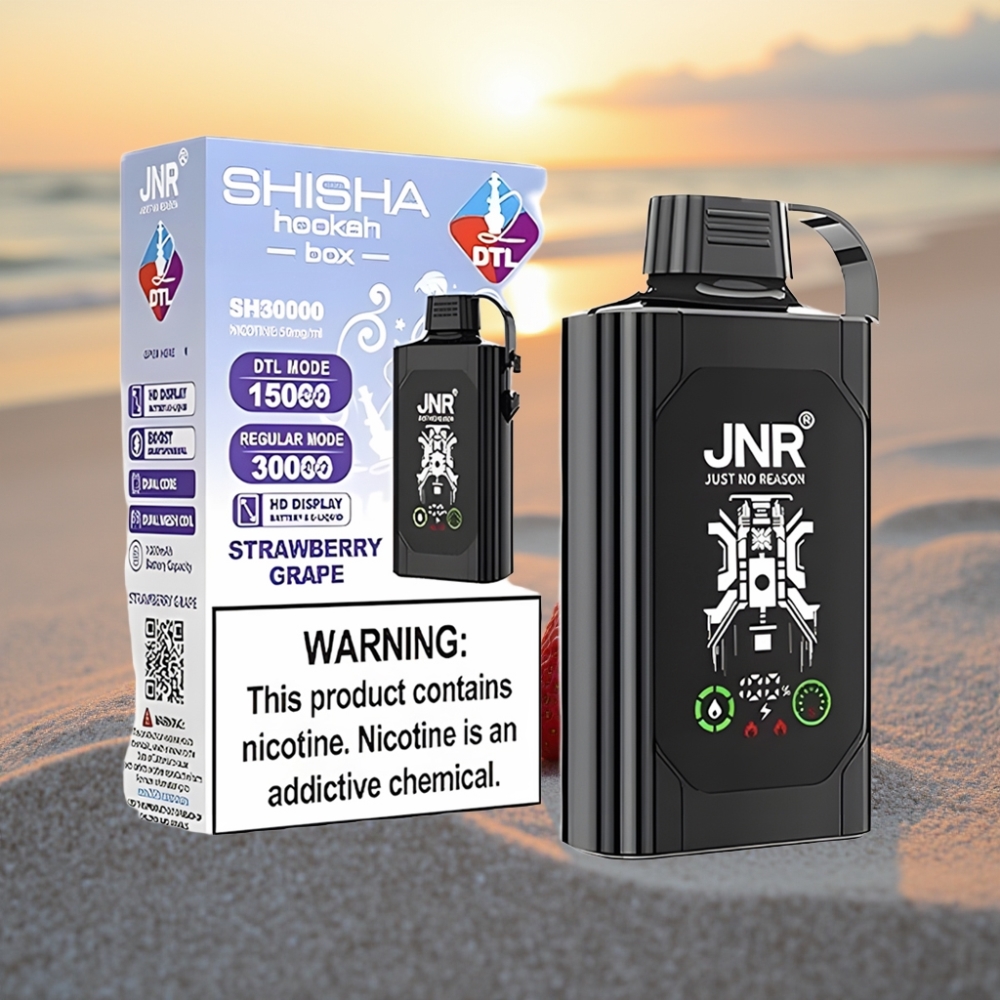 JNR Shisha Hookah Box 20500 Puffs Vienreizējās lietošanas vape Zemenes Vīnogu, HD, 1000mAh, 25ml, Type-C