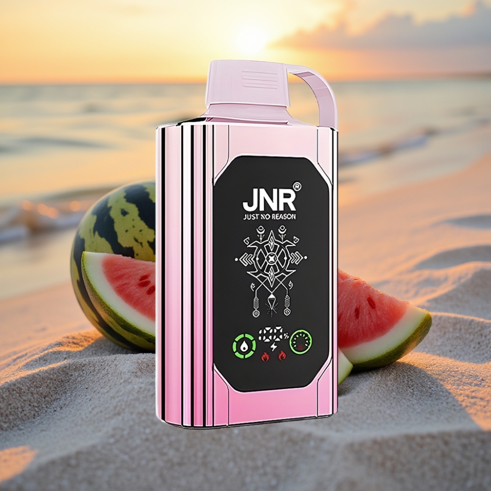 JNR Shisha Hookah Box 20500 Puffs Vienreizējās lietošanas vape Ķiršu Arbūza Ledus, HD displejs, 1000mAh, 25ml, Type-C, Dual Mesh Coil, 0%/2%/5% nikotīna